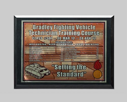 plaque award for military training by APS in Iowa