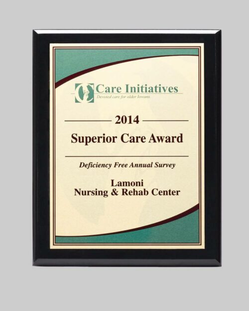 Custom design plaque for lamoni nursing & rehab center by APS