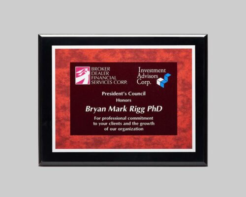 custom plaque award for education by Award Program Services