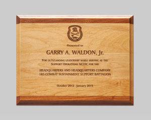 custom military wooden plaques available from Awards Program Services in Iowa