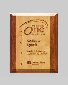 custom wood plaque by APS for John Deere in Iowa