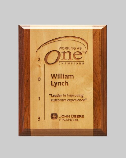 custom wood plaque by APS for John Deere in Iowa