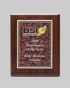 walnut plaque award for DSI systems in Atlanta