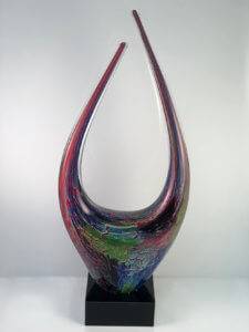 17" height art glass award