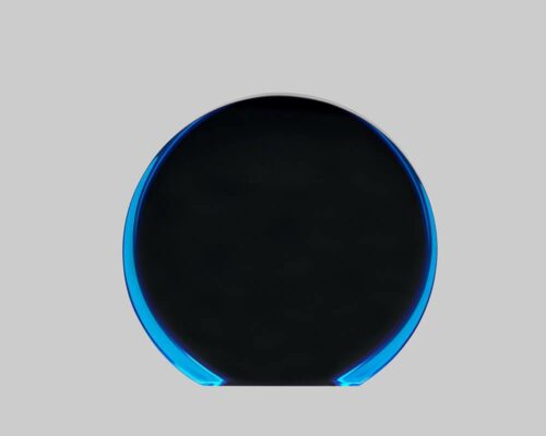 Acrylic Circle award in black and blue.