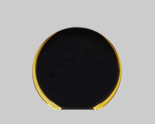 Acrylic Circle Award in Black and Gold