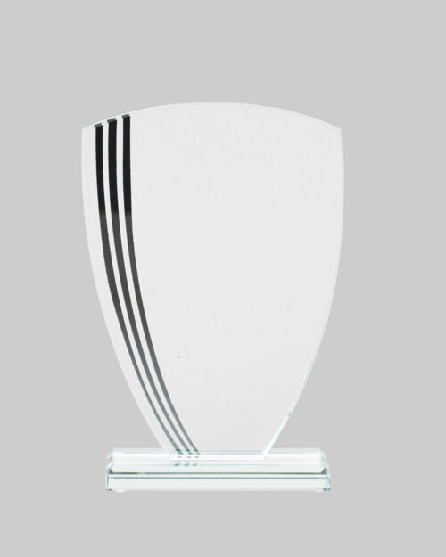 Glass w/ Lines Shield Award in Black