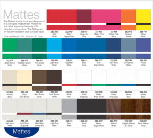 matte interior label color options.
