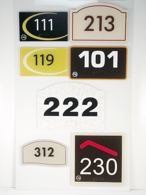 Examples of exterior signage available at APS.