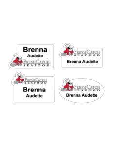 Various name badge shape options from APS awards.